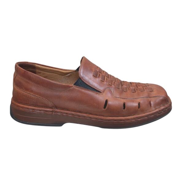 JOSEF SEIBEL Mens Fisherman Loafer Size 10US 43 EU Brown‎ Leather Slip On Shoes - Picture 6 of 14